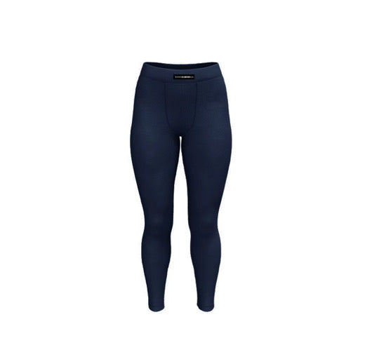 Cotton Ribbed Leggings- Denim (Dark Blue)