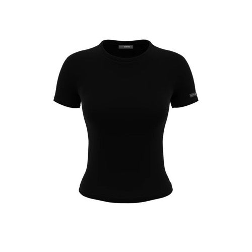 Short Sleeve Ribbed Top - Noir (Black)